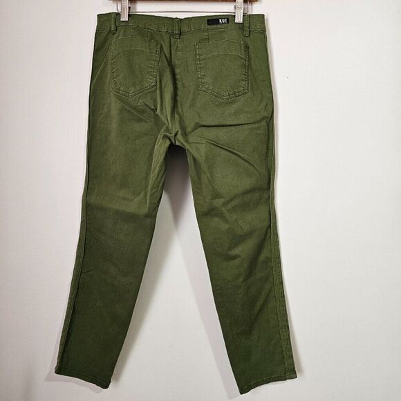 EUC KUT FROM THE KLOTH BRIGHT OLIVE GREEN STRETCH PANTS SIZE 10 - Picture 4 of 14